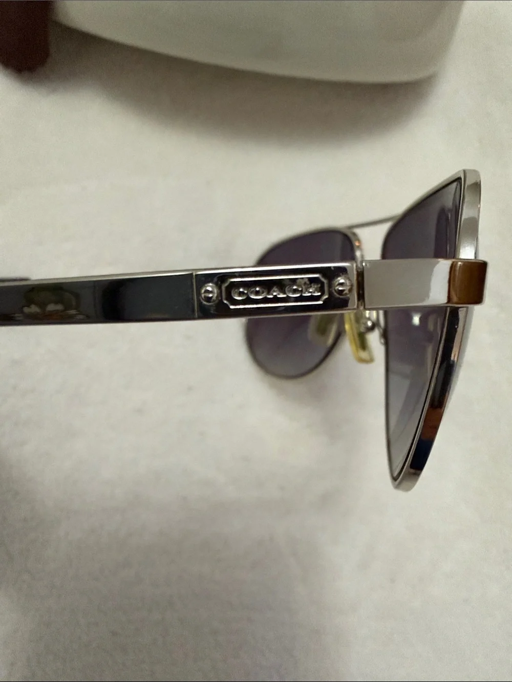Coach Aviator Sunglasses with chrome frame